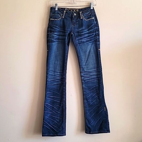 COOGI Blue Women's Bootcut Jeans with Studded Details Sz 1/2 - Picture 3 of 7